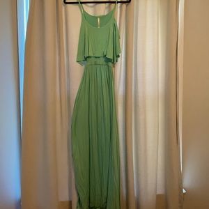Aqua maxi dress with exposed back